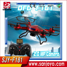 F181 Big RC Quadcopter 4CH 2.4GHz control remoto drone loro helicóptero COM con cámara HD 5MP CF modo UFO Drone y U818A CX-20